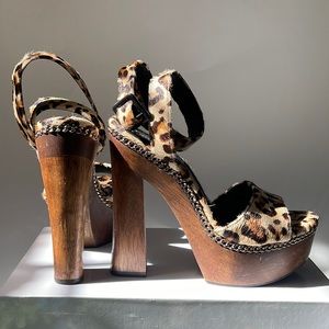 Alice & Olivia Calf Skin Leopard Platform Heels